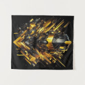 Tenture Armure d'or futuriste - Art numérique Abstrait (Devant (Horizontal))