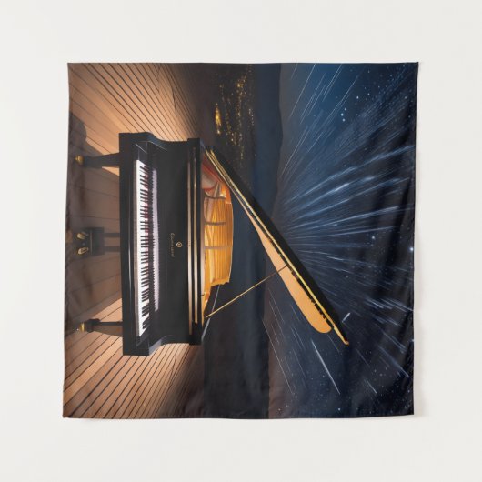 Tenture Arpeggios céleste #2 (Devant (Horizontal))