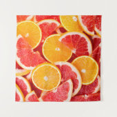 Tenture Arrière-fond orangé et pamplemousse frais (Devant (Horizontal))