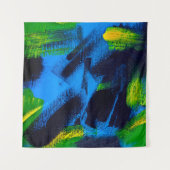 Tenture arrière - plan Abstrait. Acrylique noir, jaune, bl (Devant (Horizontal))