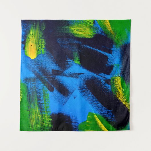 Tenture arrière - plan Abstrait. Acrylique noir, jaune, bl (Devant)