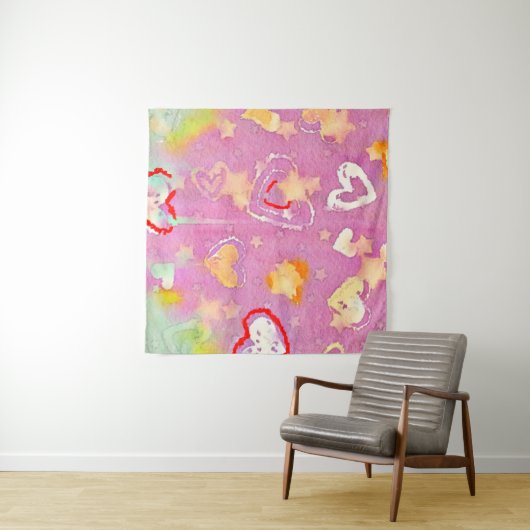 Tenture arrière - plan abstrait avec texture aquarelle, Hu (En situation (horizontale))