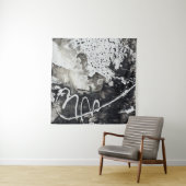 Tenture arrière - plan Abstrait noir et blanc (En situation)