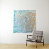 Tenture Arrière - plan acrylique en marbre, bleu avec bril (En situation)