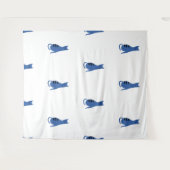 Tenture Arrière - plan blanc Chat bleu (Devant (Horizontal))