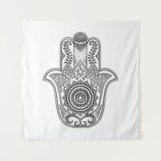 Tenture Arrière-plan blanc de design Hamsa (Devant)