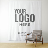 Tenture Arrière-plan blanc du logo personnalisé de l'entre (En situation)
