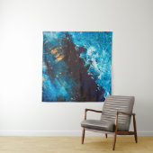 Tenture Arrière - plan bleu acrylique. Peinture Abstraite. (En situation (horizontale))