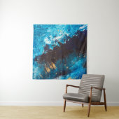 Tenture Arrière - plan bleu acrylique. Peinture Abstraite. (En situation)