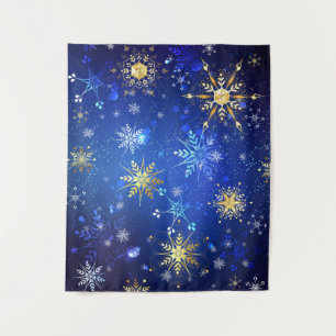 Tenture Arrière - plan Bleu XMAS avec des flocons de neige