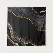 Tenture arrière - plan d'agate noire abstrait avec veines  (Devant (Horizontal))