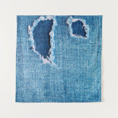 Tenture Arrière - plan de denim texturé. Trou déchiré dans (Devant (Horizontal))