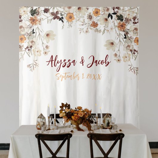 Tenture Arrière-plan de Fête des mariées Fleur sauvage aqu