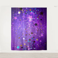 Arrière - plan de feuille violet avec étoiles