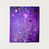 Tenture Arrière - plan de feuille violet avec étoiles (Devant)