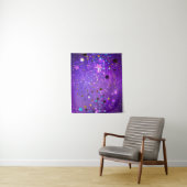 Tenture Arrière - plan de feuille violet avec étoiles (En situation)