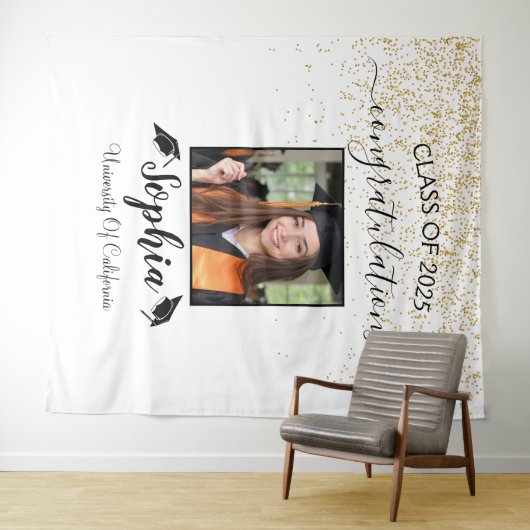 Tenture Arrière-plan de graduation de script moderne | Pho (En situation (horizontale))