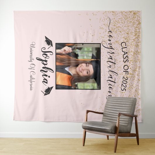 Tenture Arrière-plan de graduation de script moderne | Pho (En situation (horizontale))