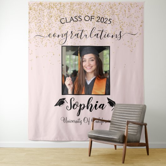 Tenture Arrière-plan de graduation de script moderne | Pho (En situation)