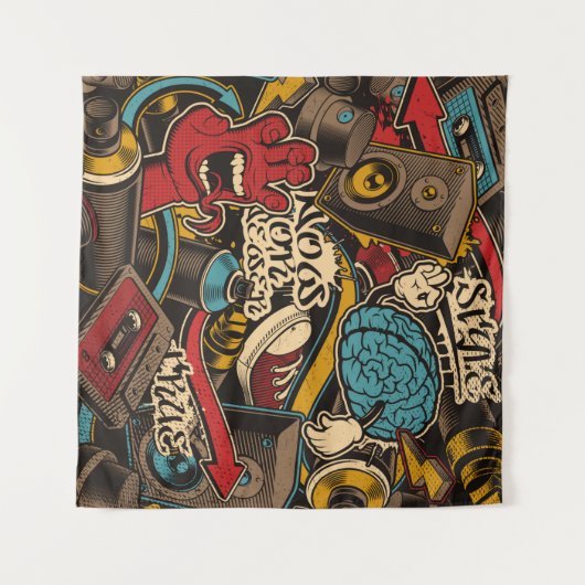 Tenture Arrière - plan de graffiti sans couture. Ppa trans (Devant (Horizontal))