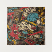 Tenture Arrière - plan de graffiti sans couture. Ppa trans (Devant)