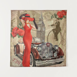 Tenture arrière - plan de journal déchiré par le poster vi