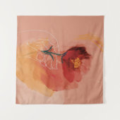 Tenture Arrière-plan de la fleur à main et plan de ligne (Devant (Horizontal))