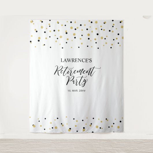 Tenture Arrière-plan de la partie de retraite Gold & Black (Devant)