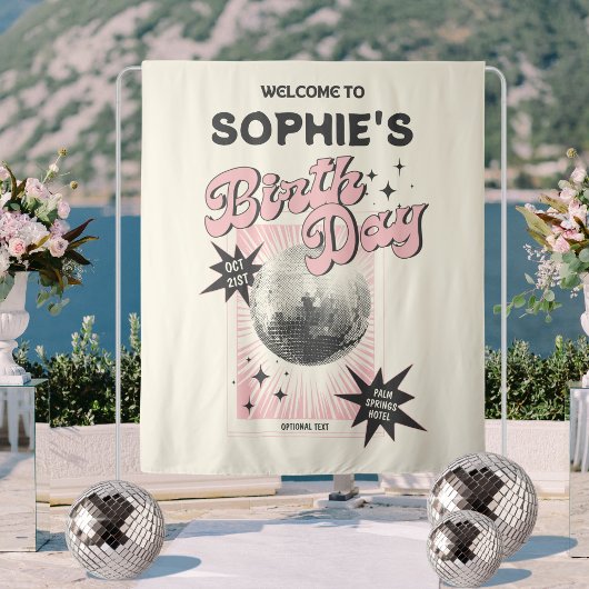 Tenture Arrière-plan de l'anniversaire de la discothèque R