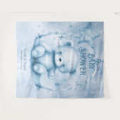 Tenture Arrière-plan de l'ours en peluche bleu (Devant (Horizontal))