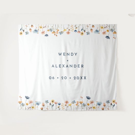 Tenture Arrière-plan de Mariage floral élégant (Devant (Horizontal))