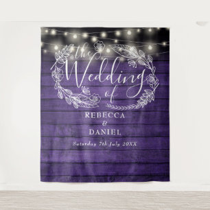 Tenture Arrière-plan de Mariage floral en bois violet