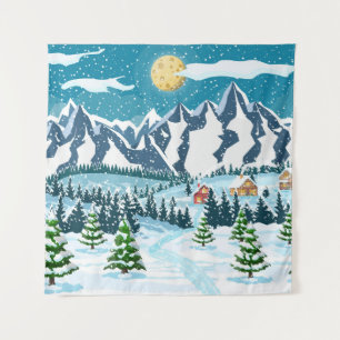 Tenture Arrière - plan de Noël d'hiver. Pin bois et sn