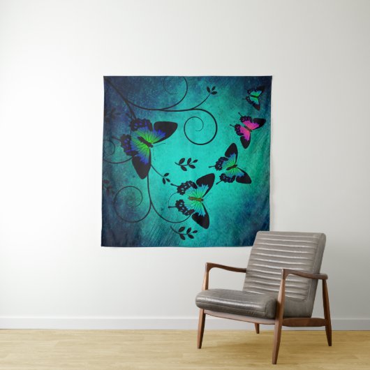 Tenture Arrière - plan de papillons de texture (En situation (horizontale))