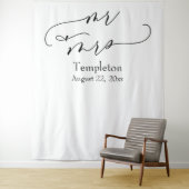 Tenture Arrière-plan de photo simple Mr & Mrs écriture élé (En situation)