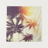 Tenture Arrière - plan de plage tropical avec silhouette d (Devant (Horizontal))