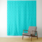 Tenture Arrière - plan de pois turquoise (En situation)