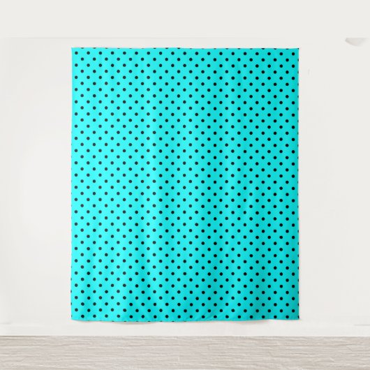 Tenture Arrière - plan de pois turquoise (Devant)