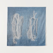 Tenture Arrière - plan de texture de jean bleu déchirée. D (Devant (Horizontal))