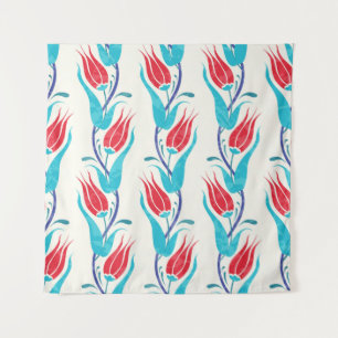 Tenture Arrière - plan de tulipes. Motif turc traditionnel