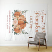 Tenture Arrière-plan du Baby shower Citrouille personnalis (En situation (horizontale))