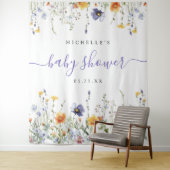 Tenture Arrière-plan du Baby shower fleur sauvage (En situation)