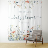 Tenture Arrière-plan du Baby shower Fleur sauvage dynamiqu (En situation)