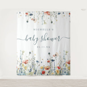 Tenture Arrière-plan du Baby shower Fleur sauvage dynamiqu