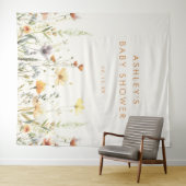 Tenture Arrière-plan du Baby shower Fleur sauvage rustique (En situation (horizontale))