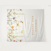 Tenture Arrière-plan du Baby shower Fleur sauvage rustique (Devant (Horizontal))