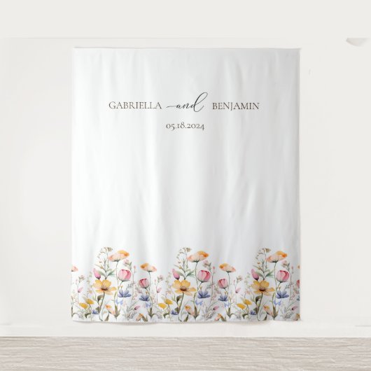 Tenture Arrière-plan du Mariage de Fleur sauvage de couleu (Devant)