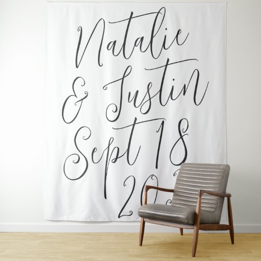 Tenture Arrière-plan du Mariage de script de calligraphie  (En situation)