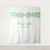 Tenture Arrière-plan du Mariage d'infinité du ruban vert (Devant)