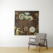 Tenture Arrière - plan en bois avec cheval de mer mécaniqu (En situation (horizontale))